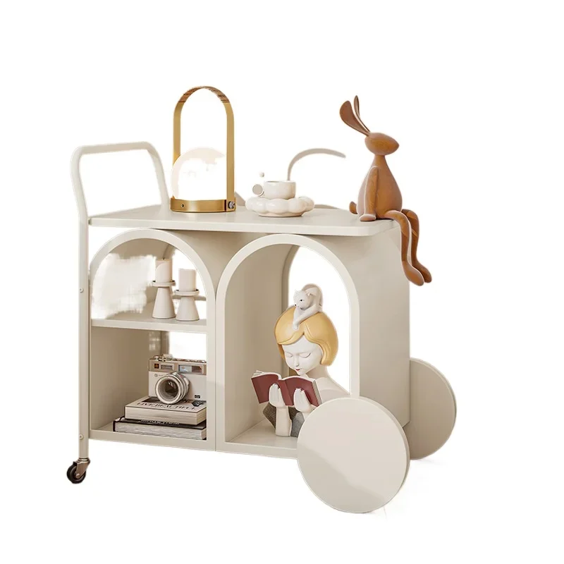 

Cream wind edge few removable sofa side cabinet simple with wheels