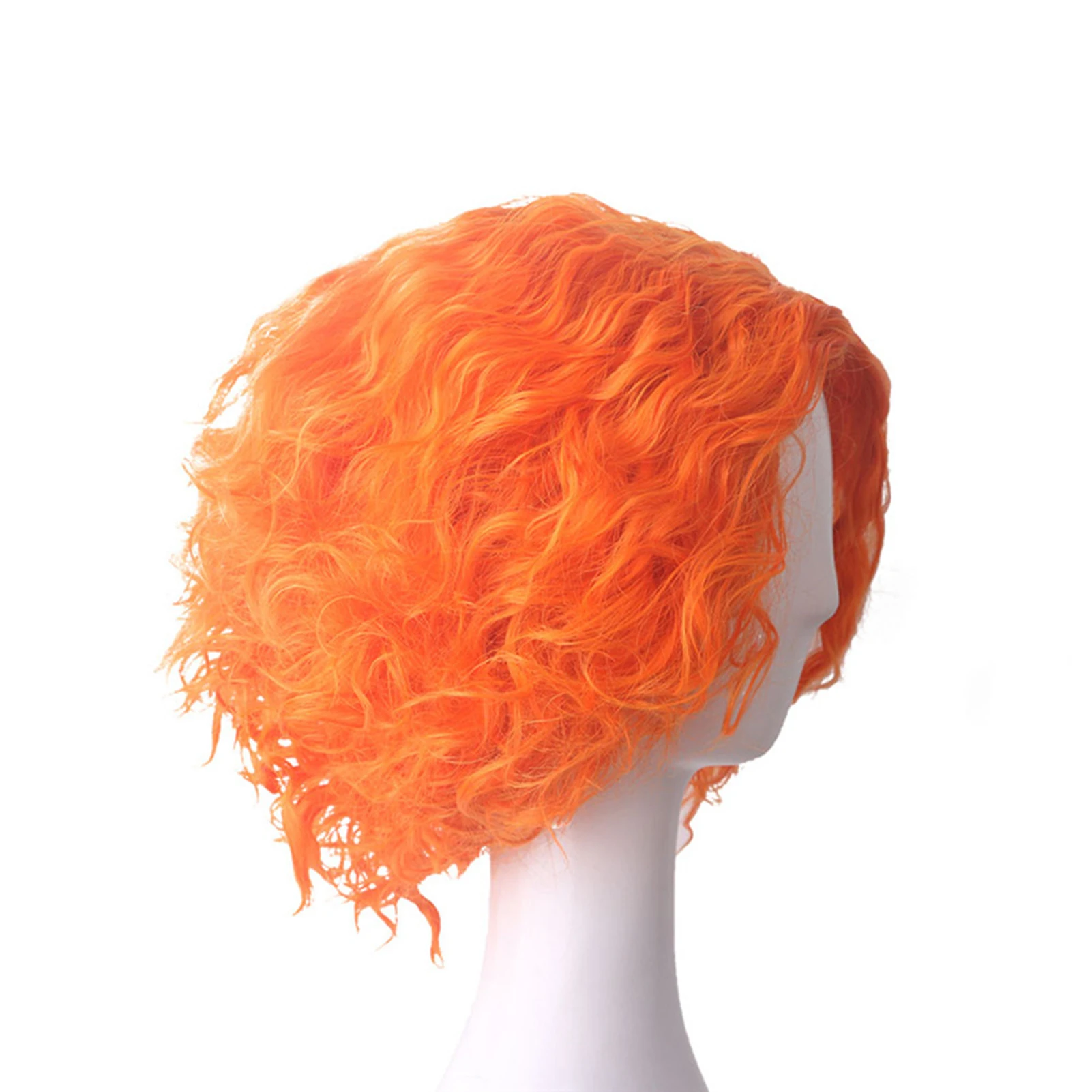 باروكات كاملة مجعدة باللون البرتقالي للهالوين، باروكات قابلة للتنفس ذات مظهر طبيعي للاحتفالات السفر وحفلات الزفاف والشحن المحلي
