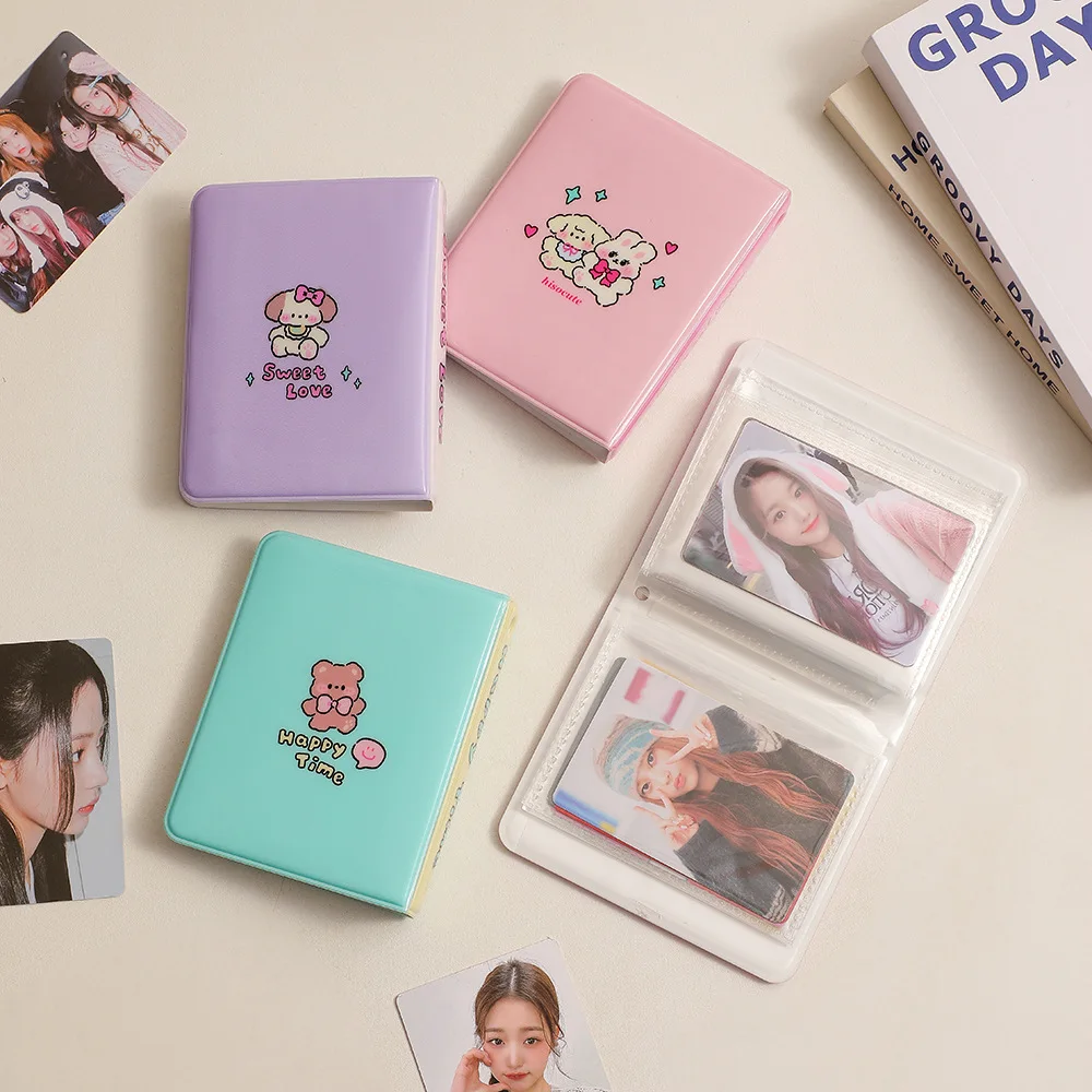 20sheets Original Heart Photocard Holder PVC Cartoon Album Love Hollow Out Album Card Storage Booklet Student Idol Cards Booklet