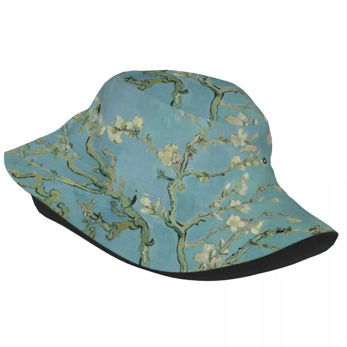 Fashion Almond Blossoms By Vincent Van Gogh Bucket Hat Flowers Painting Summer Travel Beach Flowers Painting Fisherman Cap