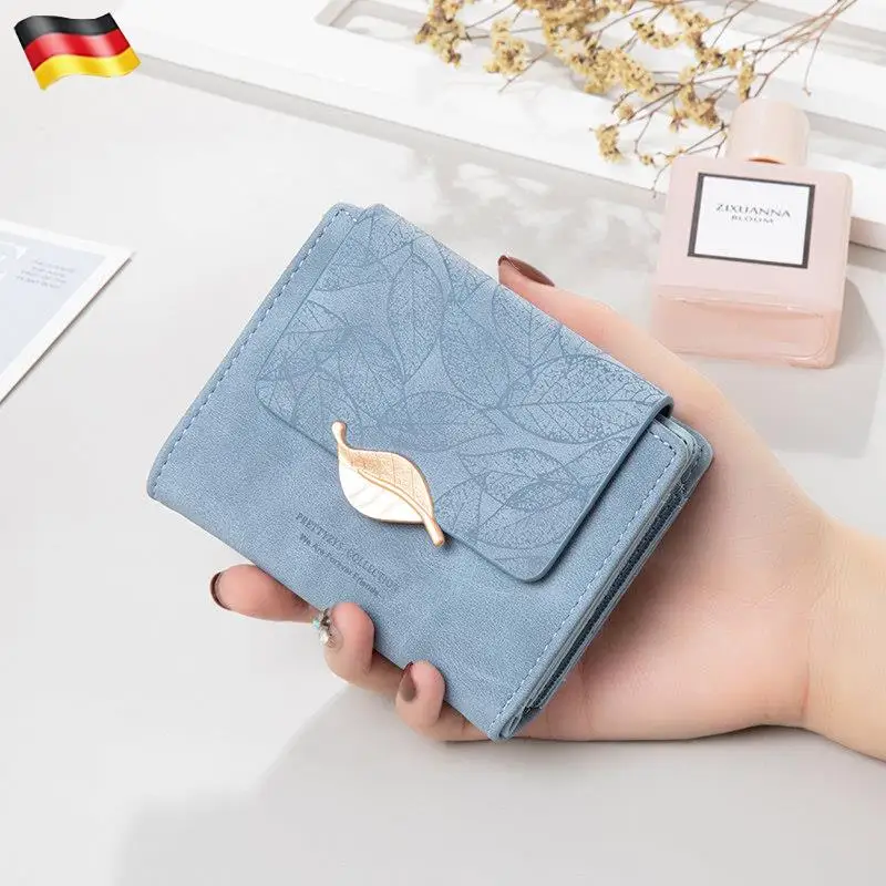 cartera-corta-para-mujer-de-cuero-sintetico-con-superficie-mate-diseno-Unico-monedero-tarjetero-bolso-de-mano-peque