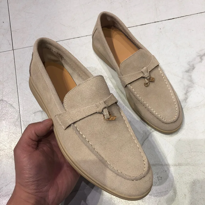 Zapatos de piel auténtica para mujer, calzado de suela plana, un paso, informal, Retro, pequeño, primavera y otoño, 2024