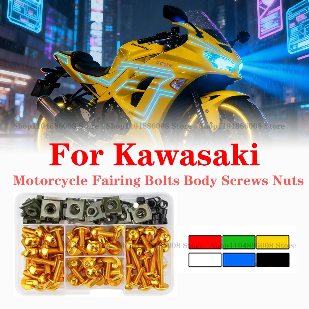 

Motorcycle Fairing Bolts Body Screws Nuts For Kawasaki Z900 Z750 Z800 Z650 Z1000 ER6N Versys 650 ZX6R ZX10R Ninja 400 300
