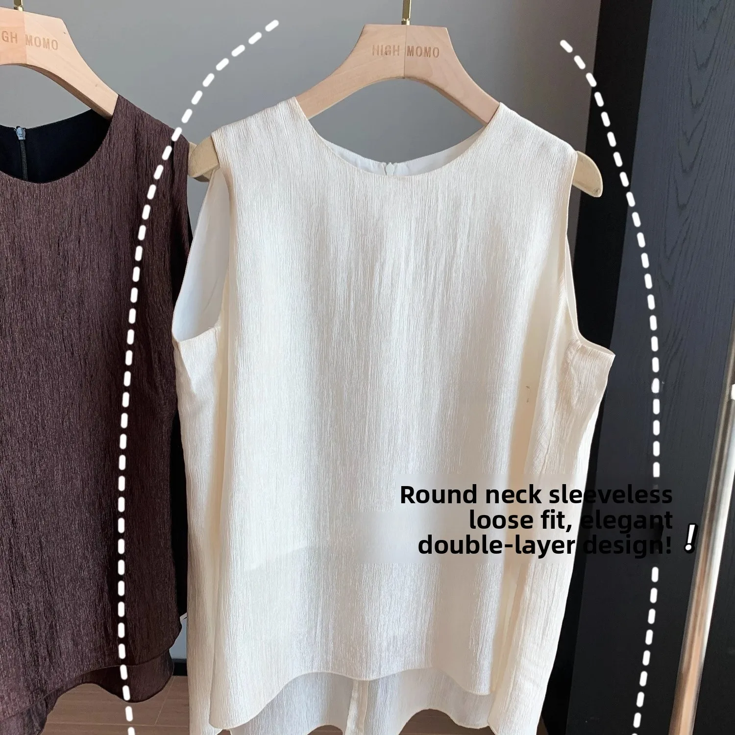 

lectual Aged Money Sle! Refreing Acetate Svel Vest Breathable Comfortable with Built-In Wrinkles Slimming Top ...