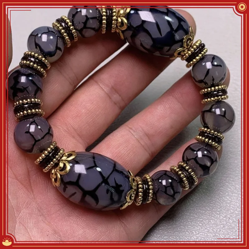 

Three Nine Eyes Agate Chalcedony Men And Women Buddha Beads Tian Eye Jade Bead Bracelet