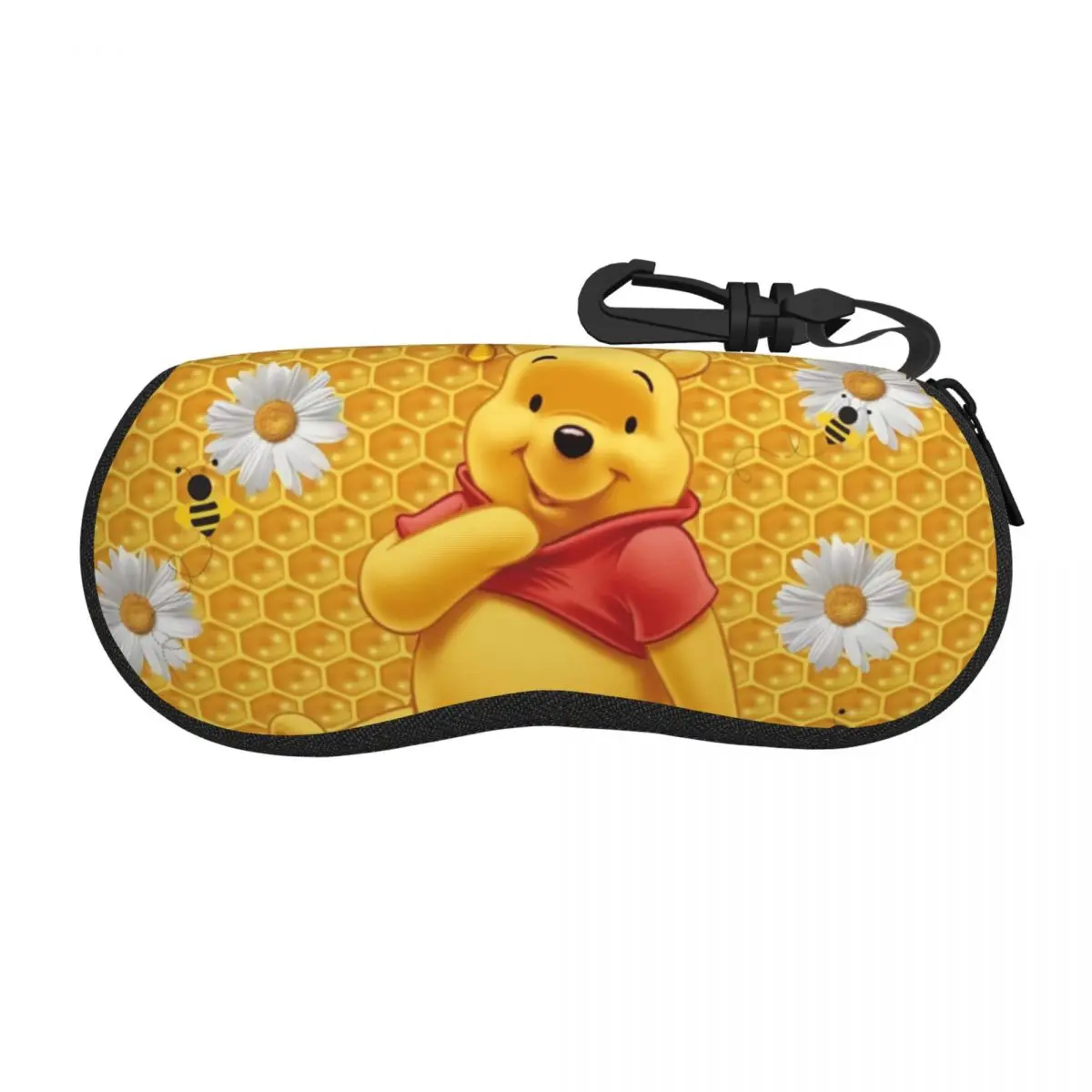 

Забавный мультяшный солнцезащитный чехол Винни-Пух, мягкий чехол, неопреновый чехол на молнии, чехол для очков, защитная коробка на заказ для очков