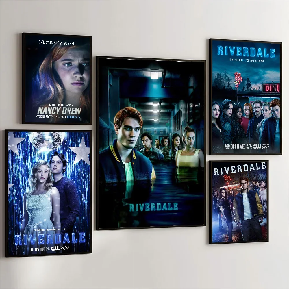 Póster adhesivo de película de Riverdale de TV de Suspense de pcamerian, carteles Retro de Papel Kraft para habitación, Bar, cafetería, pintura de pared de arte estético