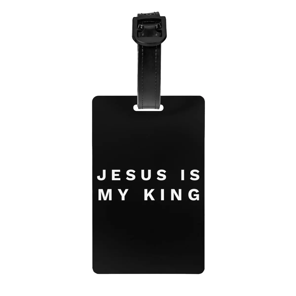 Custom Jesus Is My King Luggage Tag Privacy Protection Catholic Christian Faith Baggage Tags Travel Bag Labels Suitcase