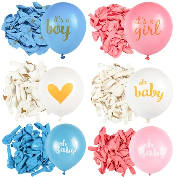 10 個ああ赤ちゃんプリントラテックスバルーンそれは少年少女バルーン誕生日パーティーベビーシャワーの装飾少年少女性別明らかに装飾