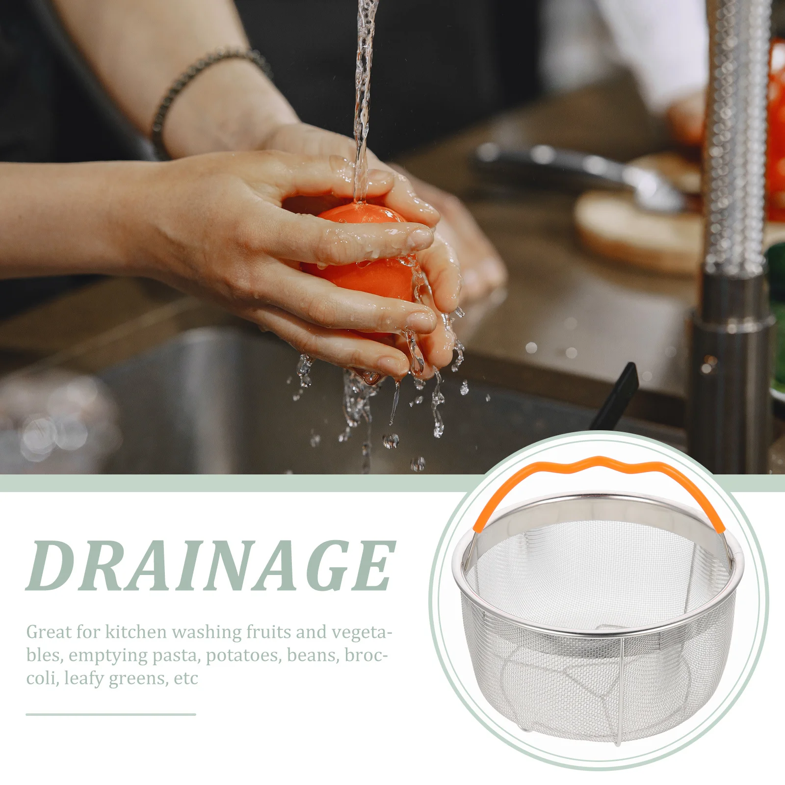 

1pc Stainless Steel Steamer Basket Vegetable Draining Fruit Strainer Kitchen Container Foldable Cooking Tool For Home