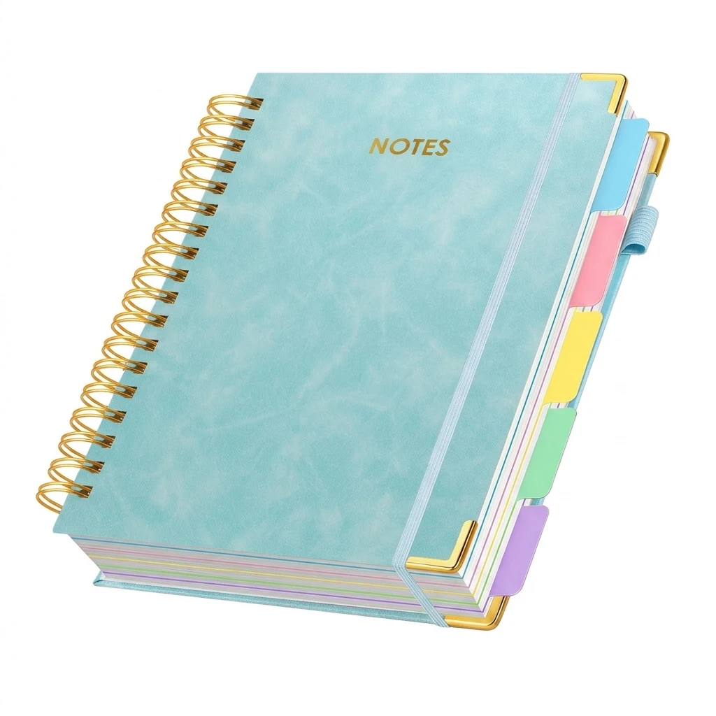 B5 Notebook Hardcover Spiral Journal 100gsm Thick Paper Lay Flat Writing Pad for Office School Meeting Notes Durable
