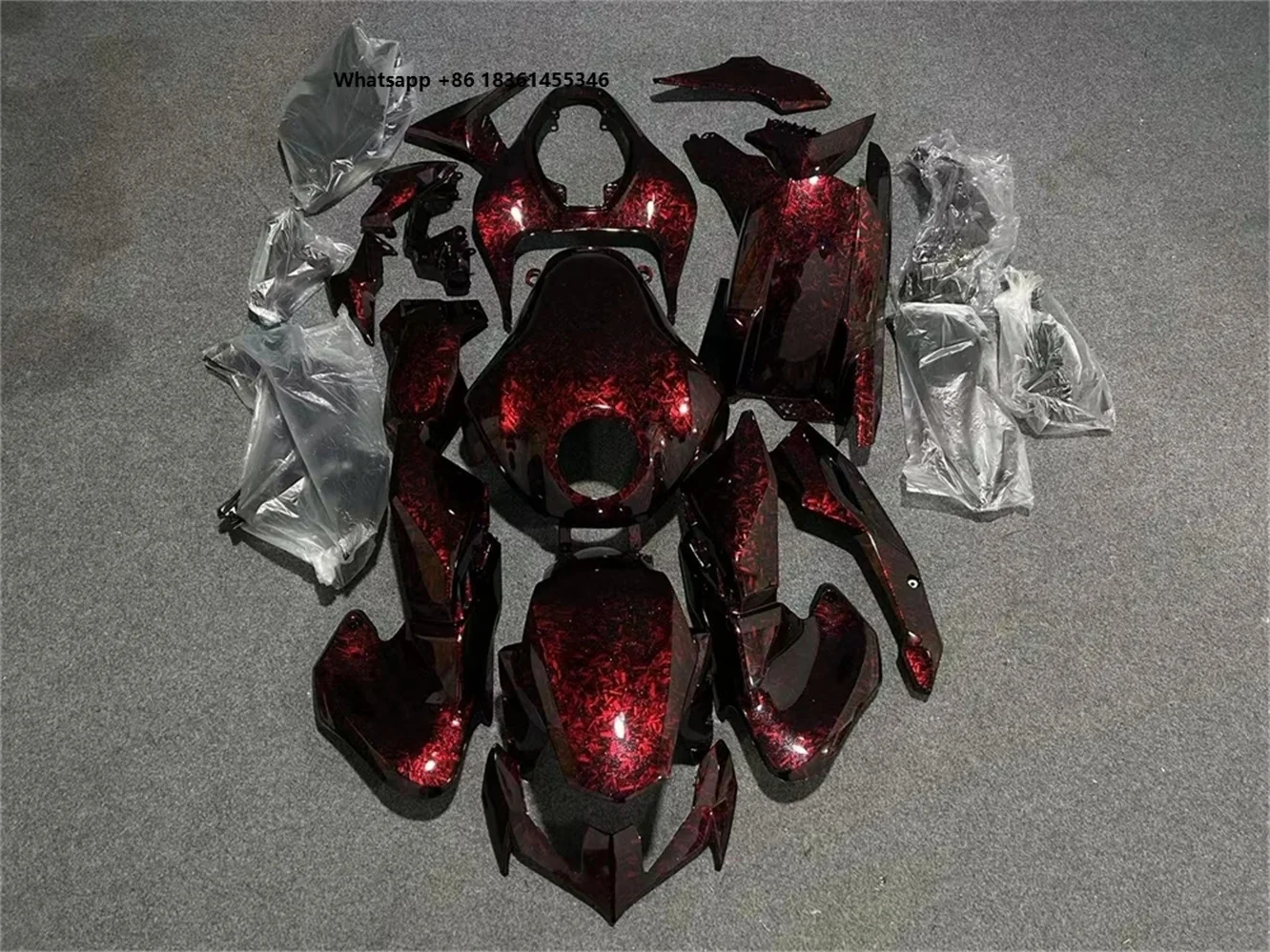 

For ABS molded fairing is Z900 2020 2021 body kit fairing red carbon fiber paint forging pattern