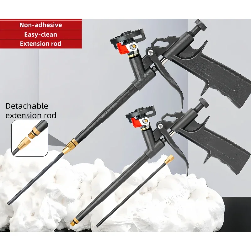 Foam spray gun: A professional foam jointing gun, equipped with a long handle and a trigger pump. It is easy to clean and use,