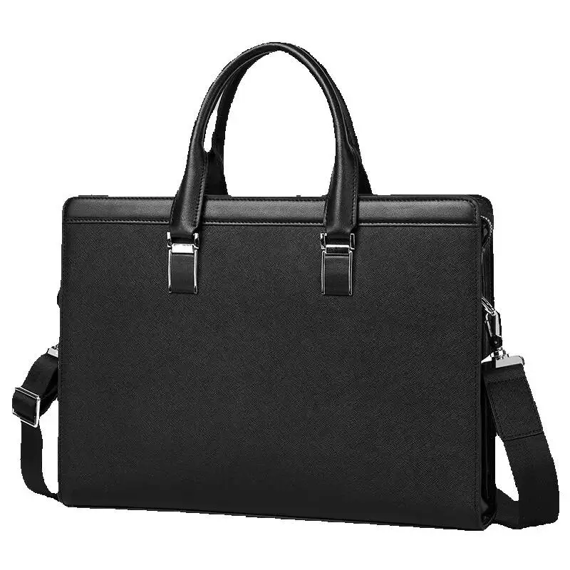 New Men Genuine Messenger Leather Large Capacity Handbag Fashion Cowhide Laptop Luxury Brand Business Simple Men's Briefcase