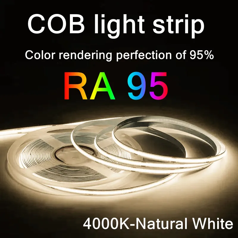 5V LED COB Light Strip Touch Dimmer Flexible Diode Tape 5V USB Linear Indoor Lighting Lamp Room DIY TV Mirror Backlight Decor