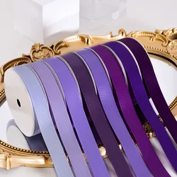 YAMA 100yards Double Face Satin Ribbon 6 9 13 16 19 22 mm Purple Ribbons for Party Wedding Decoration Handmade Crafts Gifts