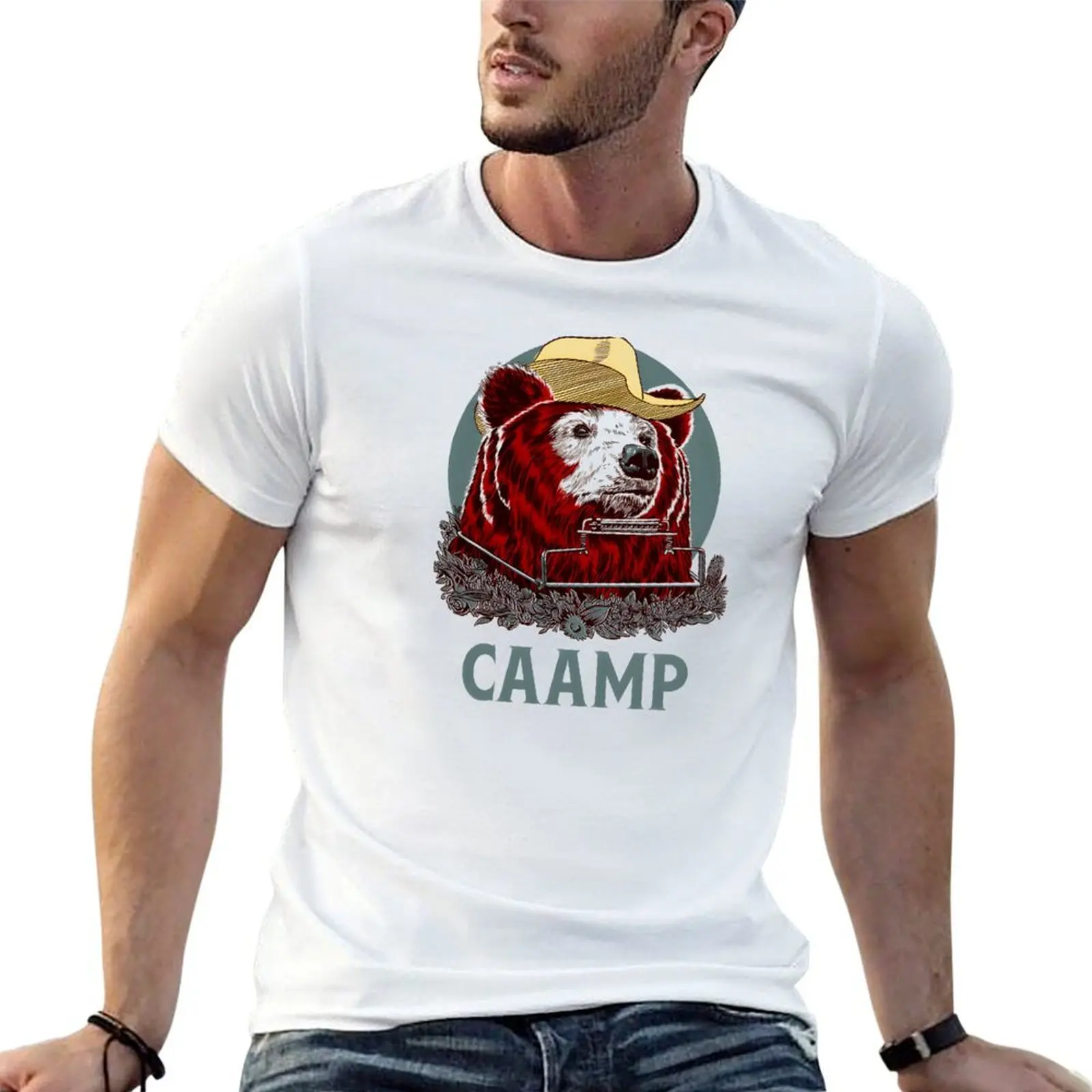 

Caamp bear retro T-Shirt t shirt man luxury black cotton t-shirt plain for man package funny t shirts man T-Shirt