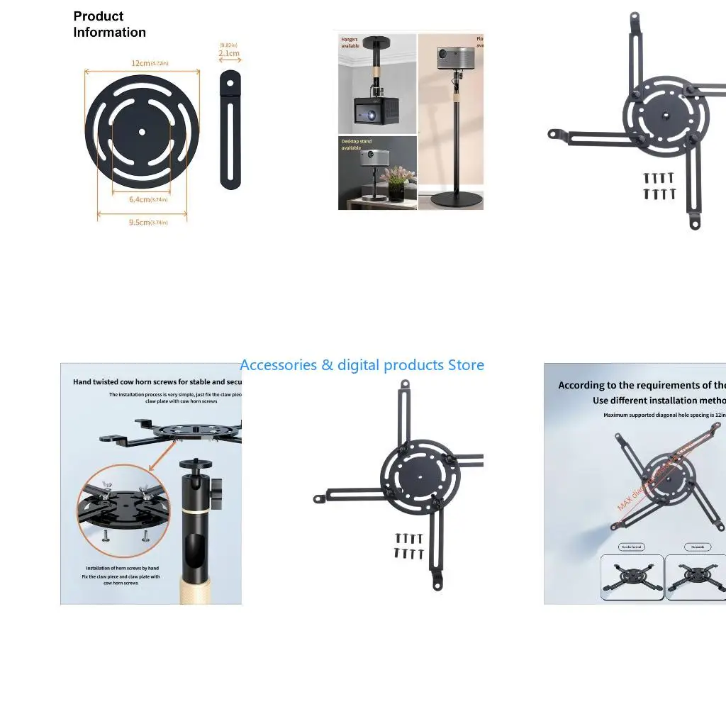 77JD Reliable Four Leg Projector Stand Providing Firm Hold & Easy Setups Process 120mm