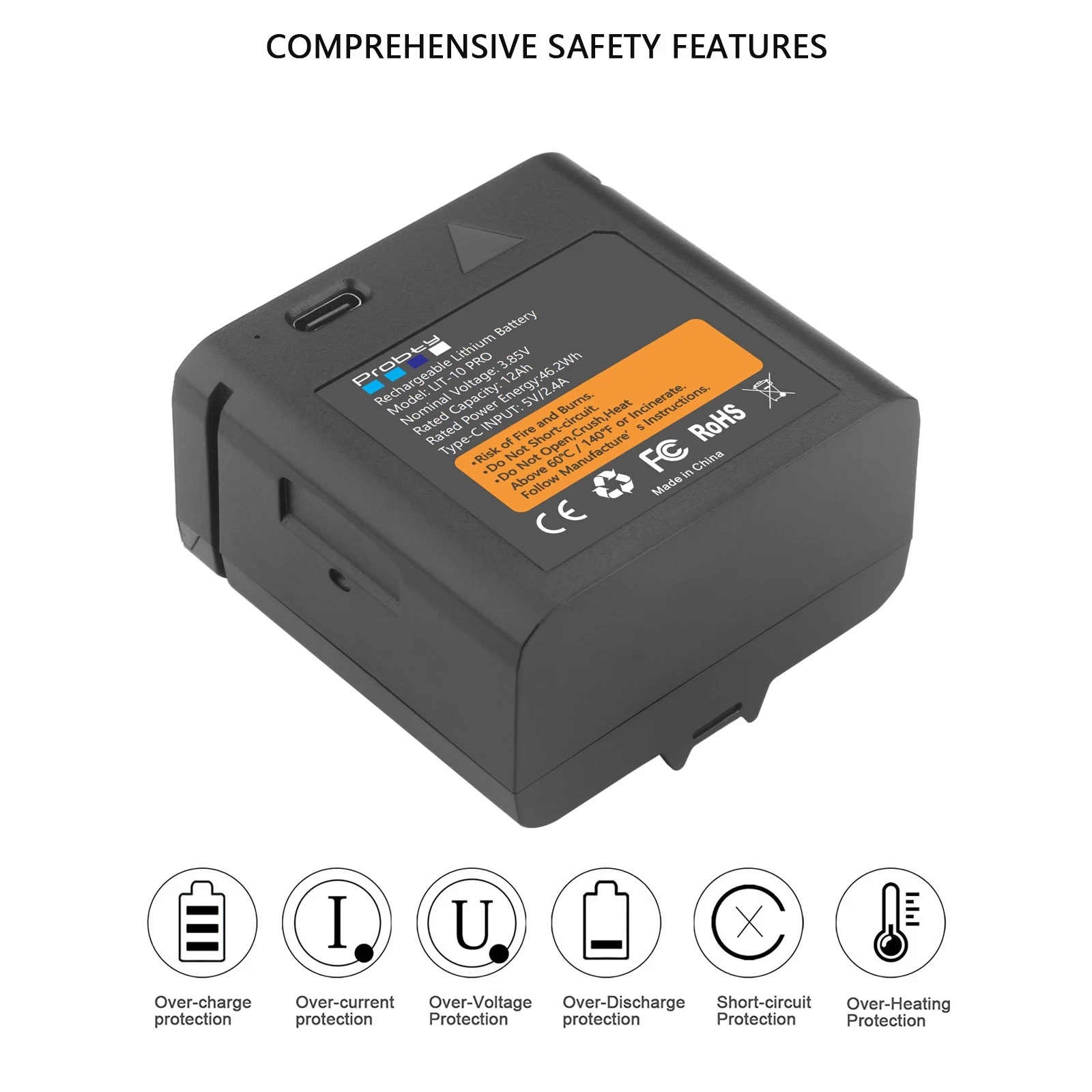Bateria LIT-10 Pro o pojemności 12000 mAh do kamer leśnych SPYPOINT serii LM2/Link-Micro/Cell-Link — zdjęcie produktu 5