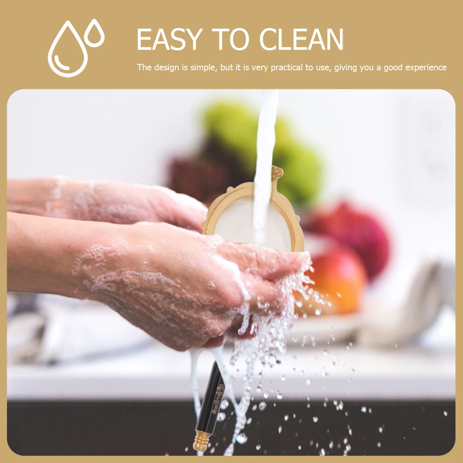 

Filter Tea Leak Fine Mesh Strainer Herbal Ball Home Infuser Yellow Reusable for Loose Non-porous