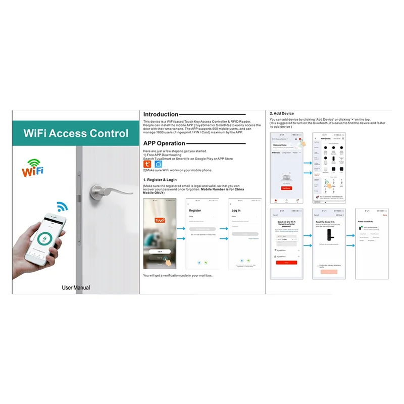 

A42Z-Sboard Mini Size Single Door Wifi Remote Control Access Control Board Panel 12V Wiegand 26-44 Bits Input Tuya 1000 User