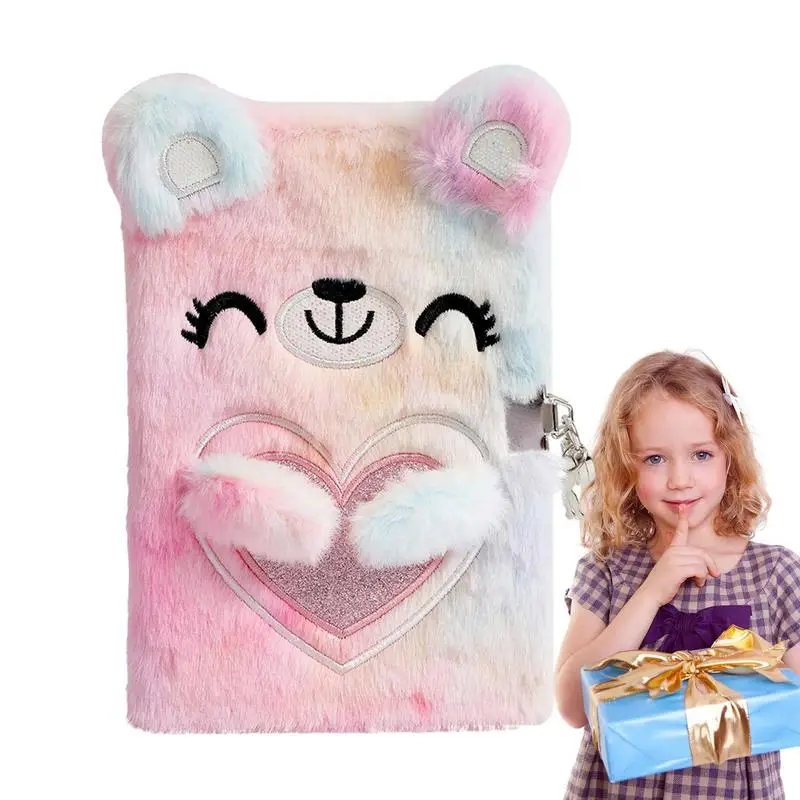 

Дневник пушистый медведь, детский журнал, блокнот с замком и ключами, секретный журнал, блокнот, дневник с 80 страницами, плюшевый дневник, секретный дневник