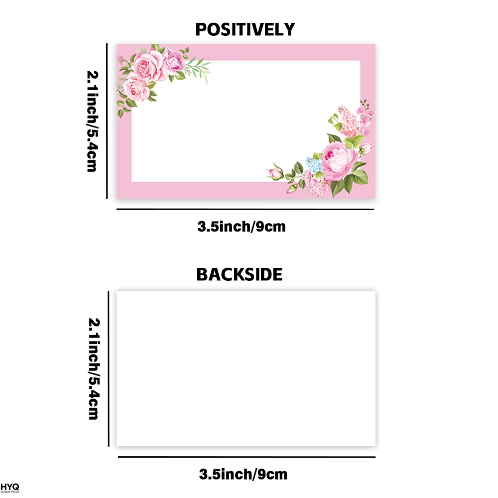 

50pcs, Pink Floral Blank Message Cards, Pocket Cards, Business Cards, Blank Greeting Cards, Small Business Supplies, Gift Tags