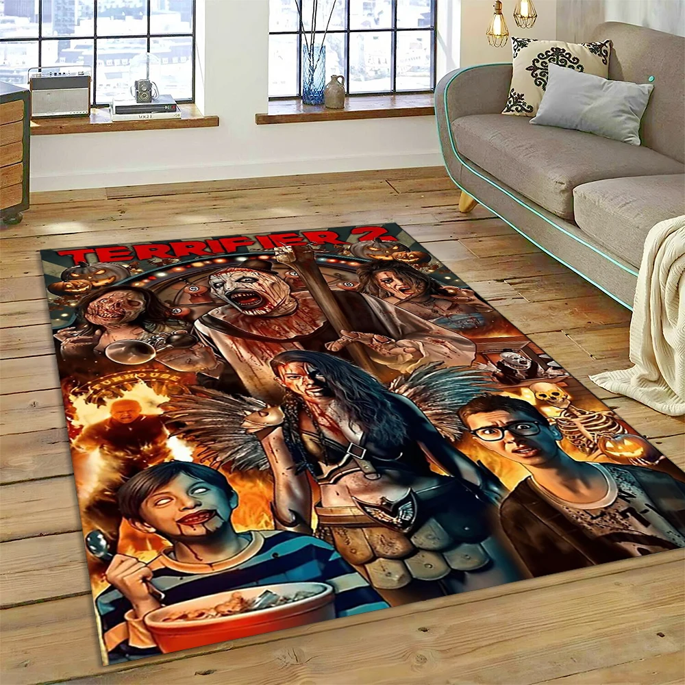 27 Style Terrifier 3 Horror Clown Movie Flim Carpet Rug for Bedroom Living Room Home Sofa Decoration,kids Play Decor Floor Mat