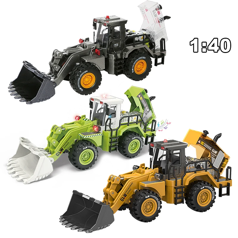 Bulldozer Legierung + Kunststoff Diecast Modell Engineering Spielen Fahrzeuge Zurückziehen Fahren Loader Auto Spielzeug Sammlung Geschenke Für Kinder