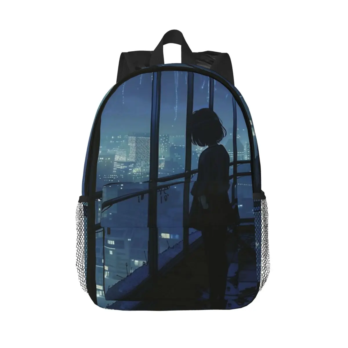 Cityscape - Sad Anime Manga Girl Panorama Nieuwe mode Waterdichte universiteitsrugzak met hoge capaciteit 15 inch