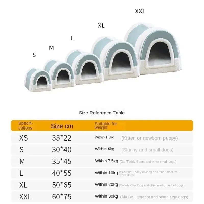 Kennel Large Dog Thickened Cold Dog Bed Can Be Dismantled and Washed All Year Round Super Thick Cat Nest Winter Warm Accessories