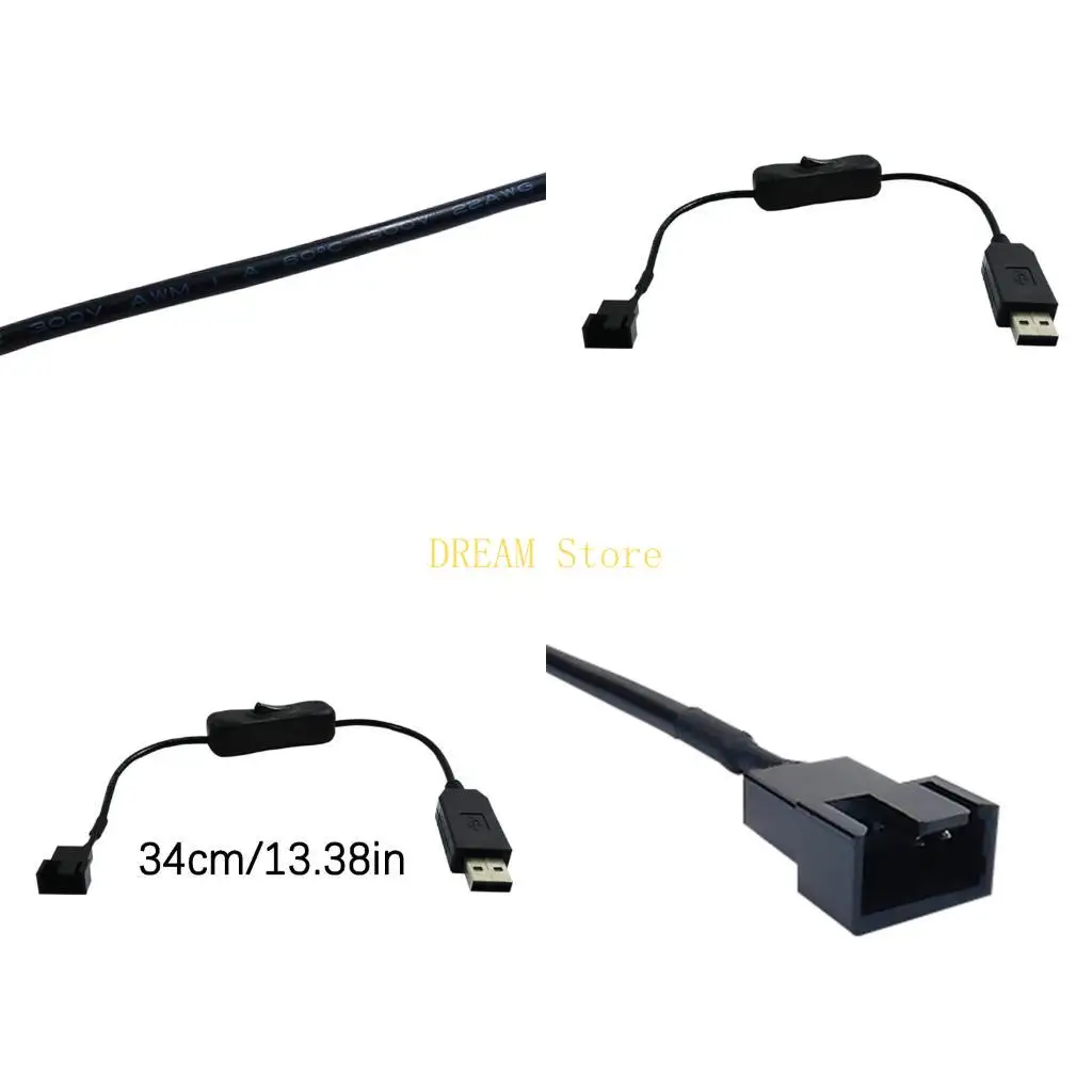 Case Fan USB Supply Cable with Quick Power Control, 4Pin End, 34cm Best Sale