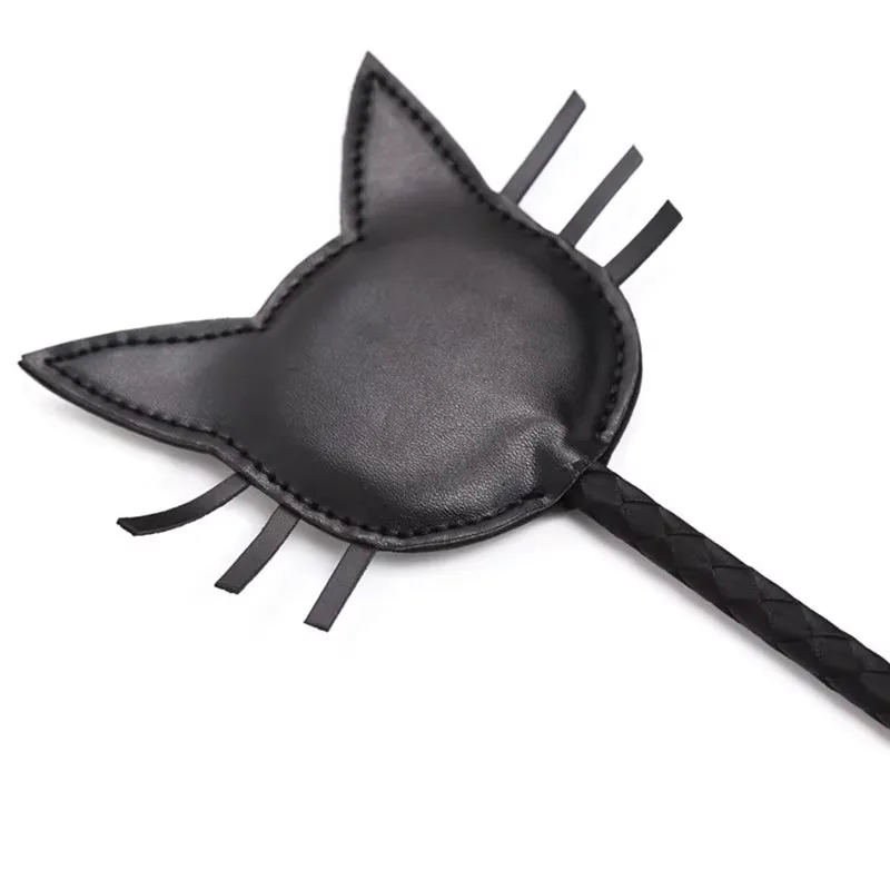 مجداف بات من جلد البولي يوريثان، سوط حصان كوسبلاي على شكل قطة، سوط حصان فاسق 50 سم