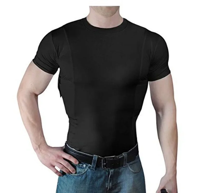 Taktische Kleidung verborgen tragen T-Shirt Pistole Holster taktische Kurzarm Shirt Pistole Holster für Männer Frauen unsichtbar tragen