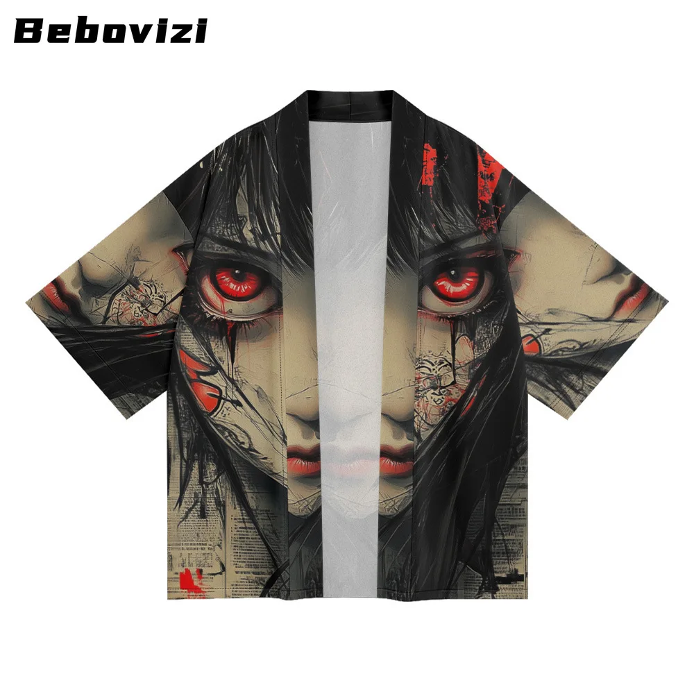 Harajuku Topy anime postać Nadruk Kimono Streetwear Męskie Damskie Kardigan Cosplay Haori Yukata Plaża Japoński Styl Duże Rozmiary