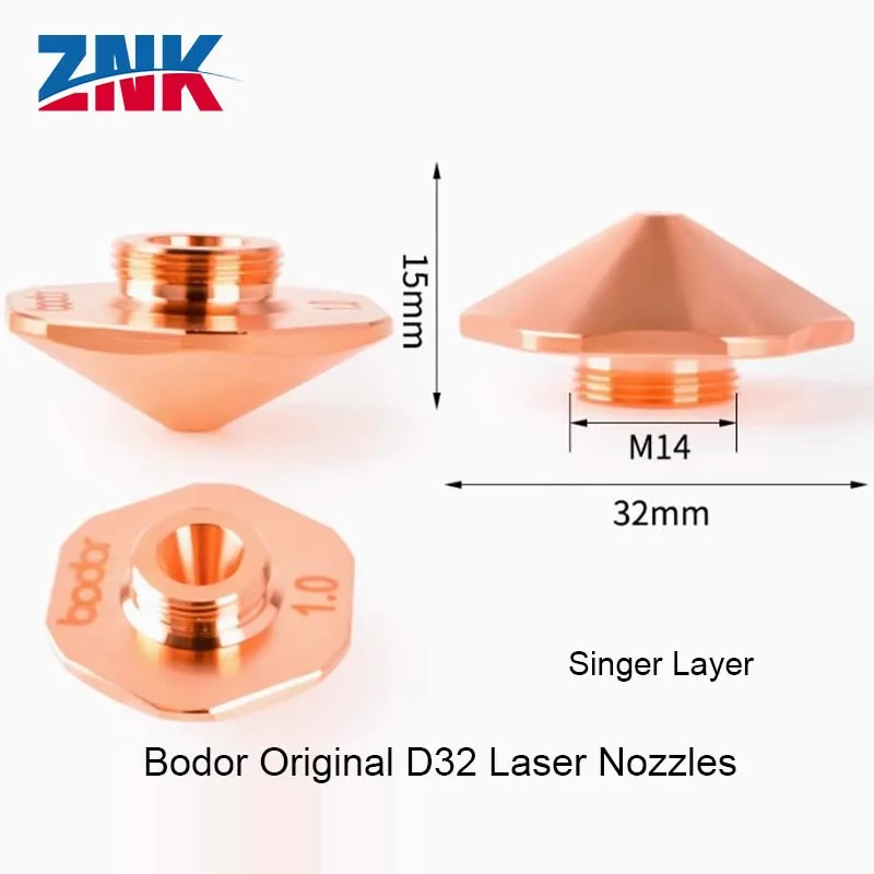 ZNK  Bodor Original D32 Laser Nozzles Fiber Cutting Machine Double/Single Layer for Bodor Laser Head