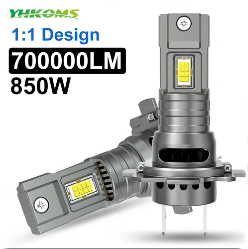 Imagen 1 del producto YHKOMS 850W Canbus H7 LED faros de coche 1:1 mini tamaño bombilla LED 6000K 700000 LM Auto Lámpara Luz antiniebla CSP Coche inalámbrico LED con ventilador