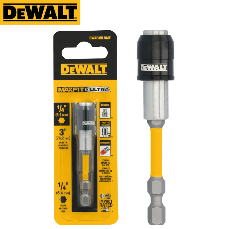 DEWALT DWAF3HLDMF 1/4'' Max Fit Hexagonal Magnetic 76mm Rod Coil Plus Magnetic Bit Holder Power Tool Accessories