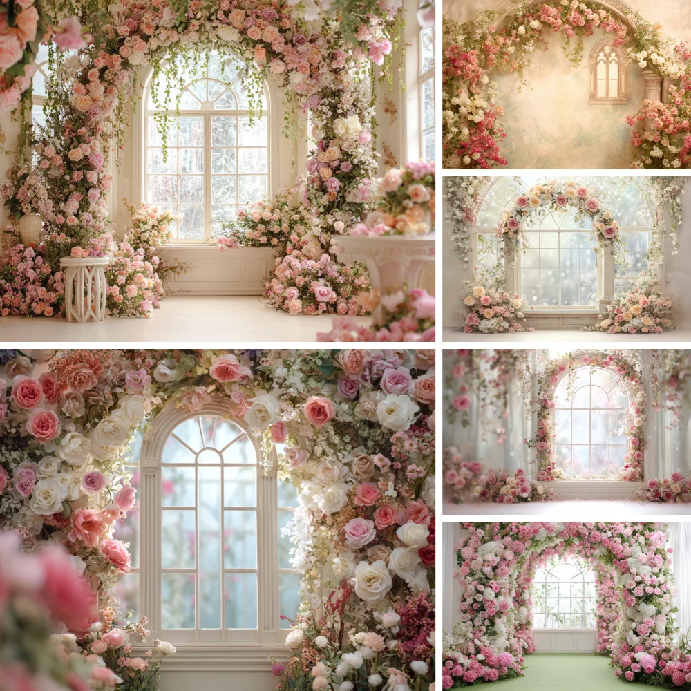 

Spring Flowers Backdrop Floral Wedding Baby Shower Girls Birthday Party Decor Photography Background Photo Booth Props