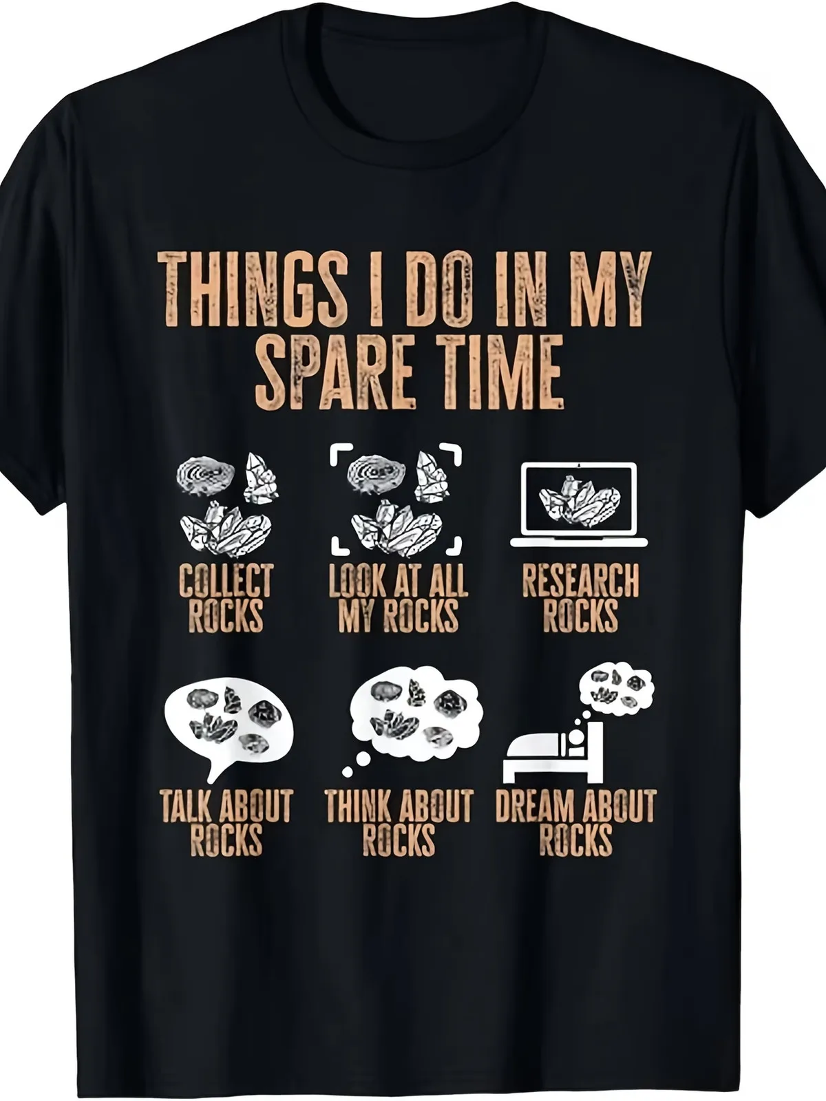 Men's Rock Collecting T-Shirt - Rockhound Graphic Tee with Rock & Mineral Design