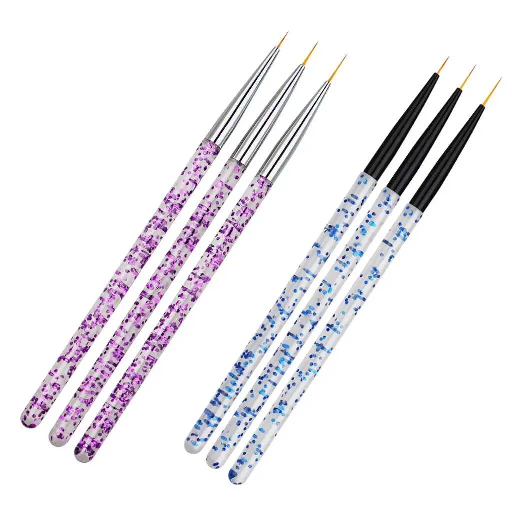 3 Pieces Professional Nail Art Brush Set Nail Design Brush Set