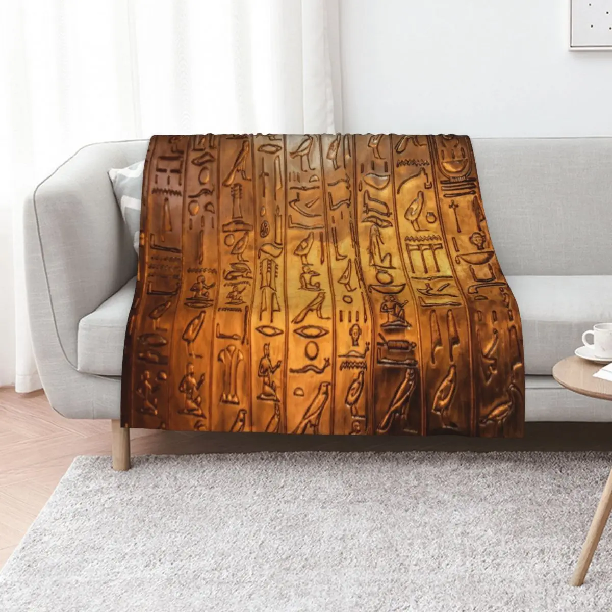 الهيروغليفية المصرية رمي بطانية السرير منقوشة الزخرفية أريكة البطانيات الفاخرة السياحية #1