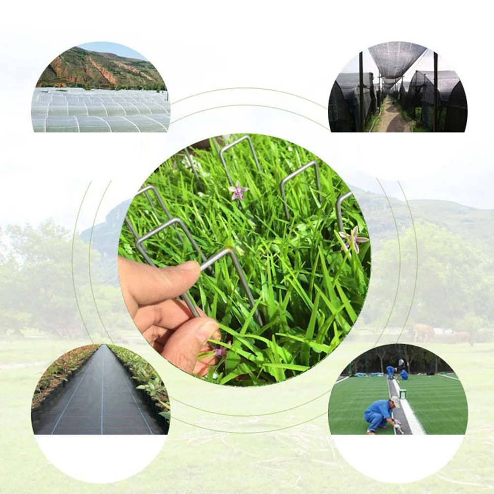 

50pcs Hot Dipped Galvanized U-Shaped Steel Ground Pegs 2.8X25X150Mm For Tent Lawn Garden Stakes Outdoor Landscaping Fixing