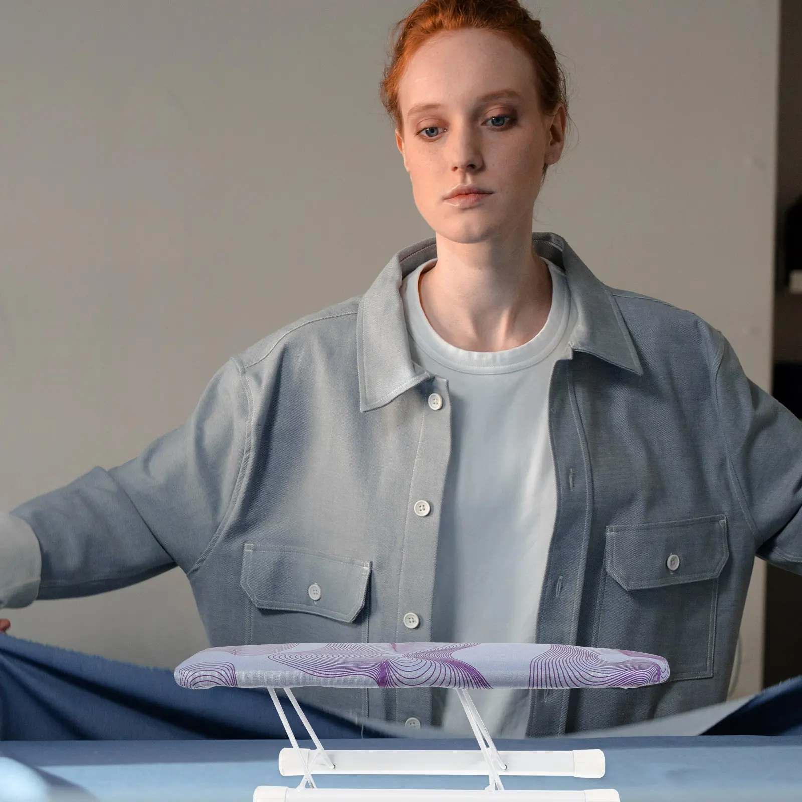 

Портативная гладильная доска-коврик для стола, компактная, устойчивая, с противоскользящим покрытием, для дома, общежития, прачечной