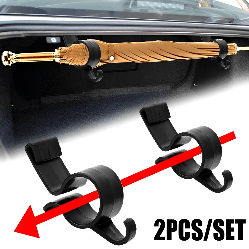 2PCS Car umbrella hook, car umbrella fixing clip, trunk storage