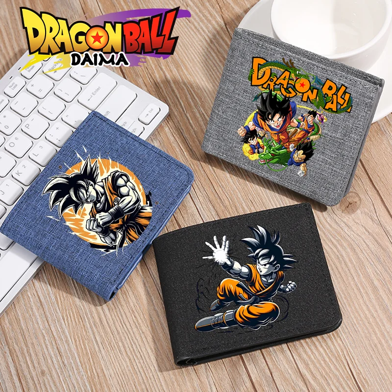 Dragon Ball Wallet Anime Goku Men Short Folding Purse Cartoon Card Holder Kids Coin Photo Case Fashion Pocketbook Birthday Gift