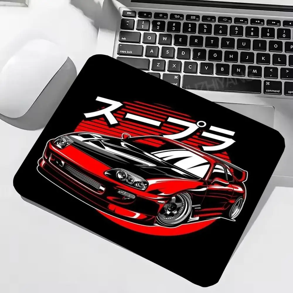 Red Black Supra Car Japanese Text Mouse Pad Mouse Mat Small Desk Mat Gaming Mat Non-Slip Rubber Base Computer Mat 22*18/25*29CM