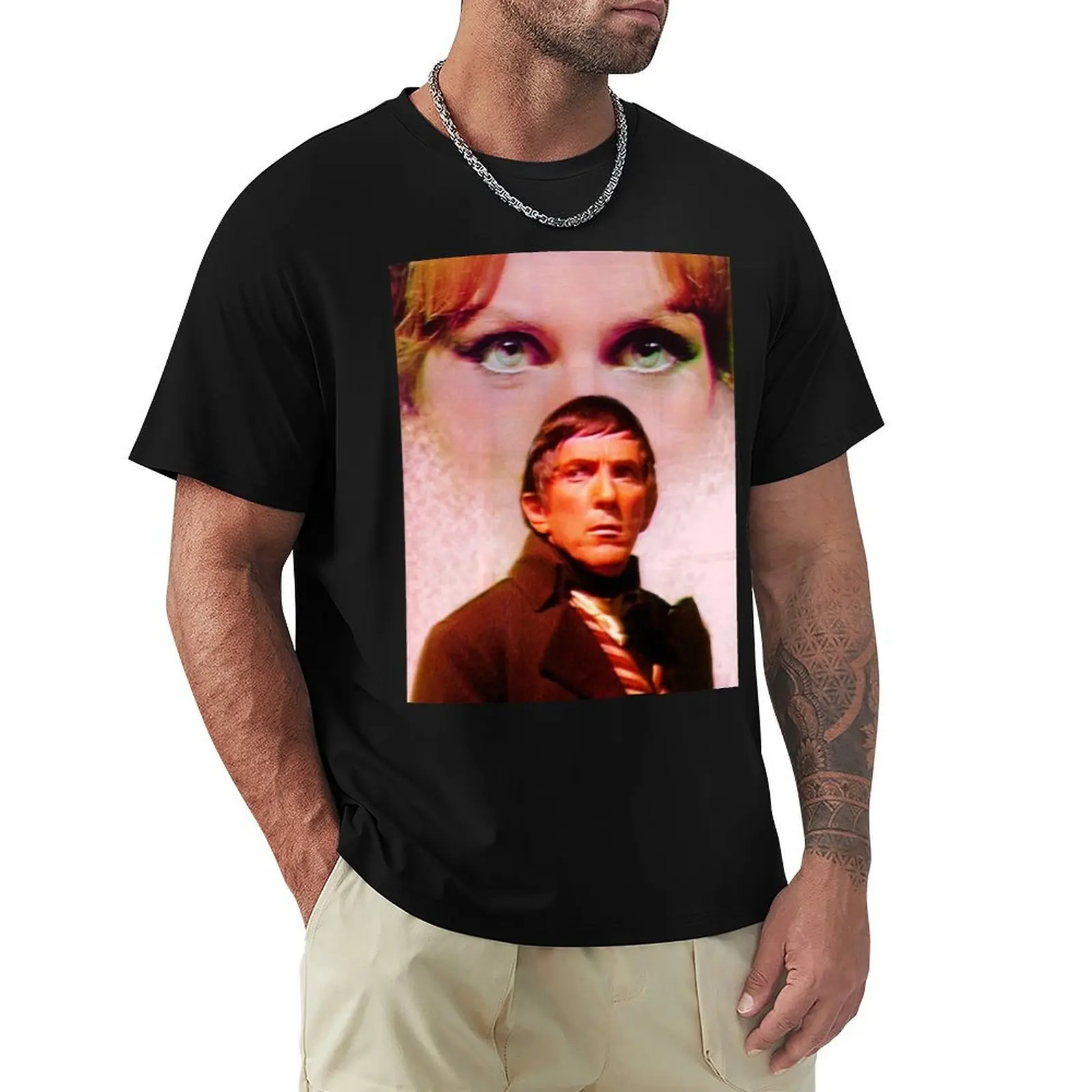 Dark Shadows - Camiseta Barnabas Collins y Angélique Bouchard, camiseta sencilla de color liso con cuello redondo