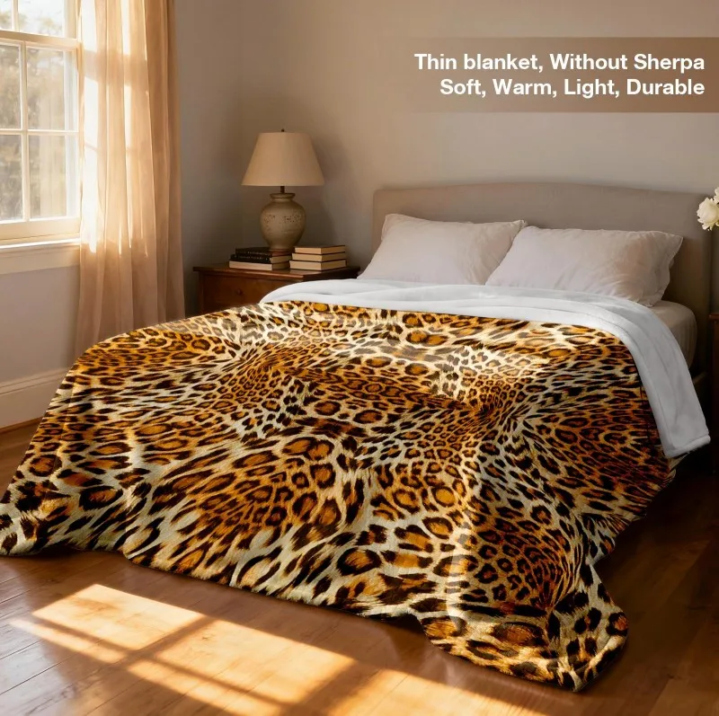 Leopard and Cow Print Pattern Throw Blanket Decorative Artistic Blanket for Bed Sofa Home Decor