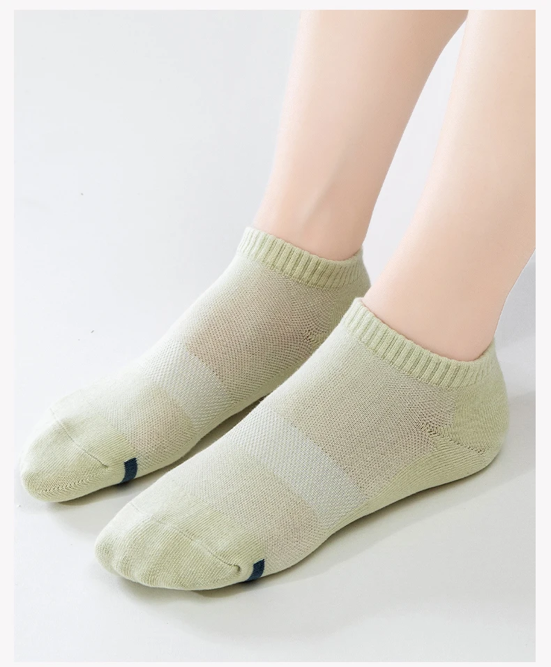 7 Pairs Women Socks Antibacterial Anti-odor Breathable Cotton Short Socks Summer Autumn Solid Color Women Socks